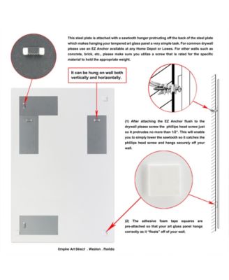 'Subtle Blues I' Frameless Free Floating Tempered Glass Panel Graphic Wall Art, 32" x 48"