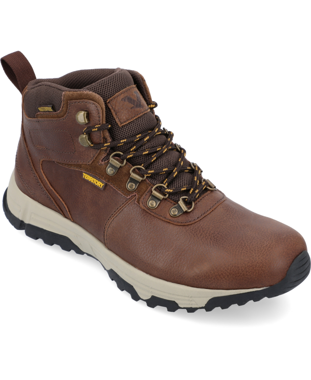 Shop Territory Men's Narrows Tru Comfort Foam Lace-up Water Resistant Hiking Boots In Brown