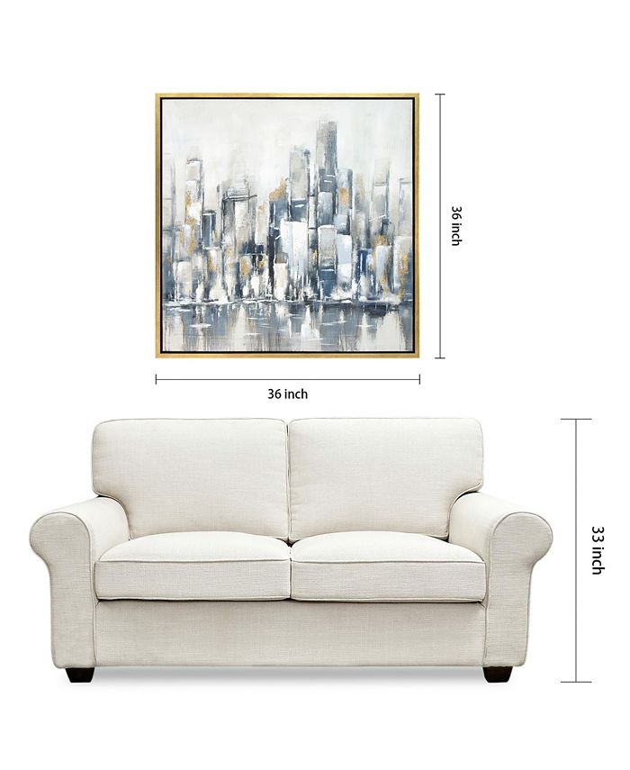 Empire Art Direct Winter Cityscape Textured Glitter Hand Painted Canvas ...
