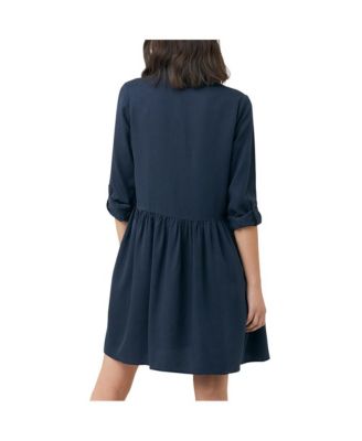 Maternity Demi Tencel Shirt Dress Navy