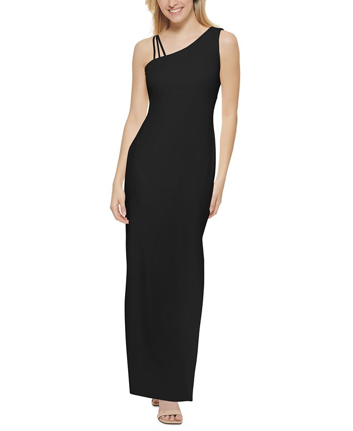 Calvin Klein One-Shoulder Gown - Macy's