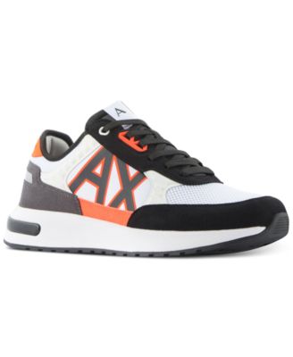 A|X Armani Exchange - Men's Sneaker with Orange Detailing