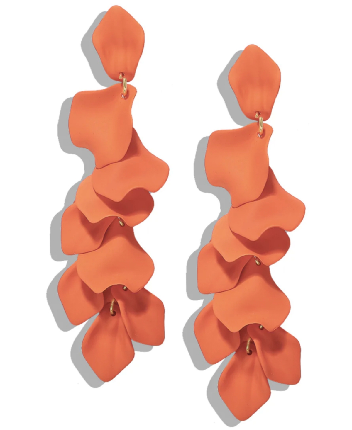 Women's Satin Petal Duster Earrings - Orange