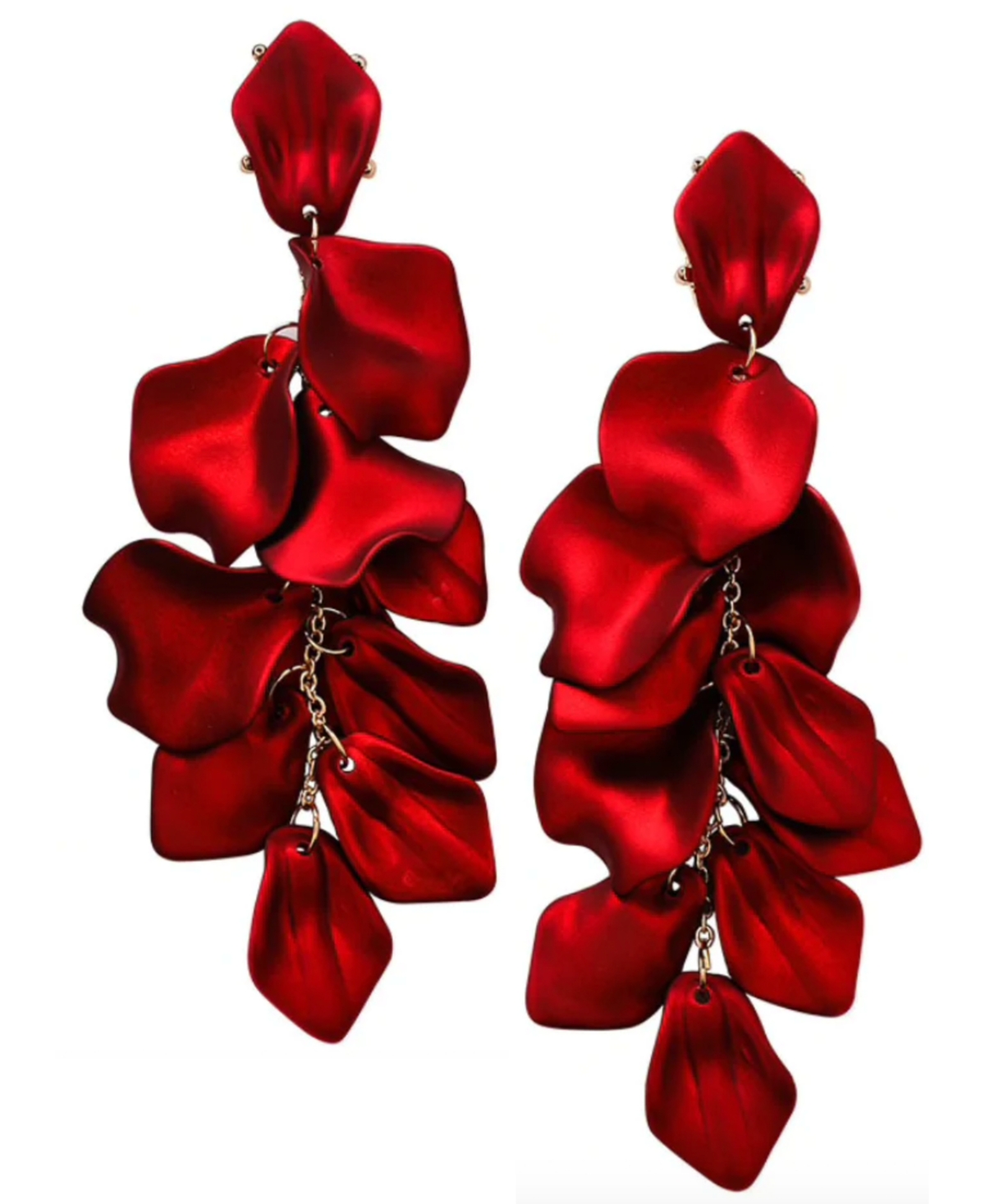 Accessory Concierge Women's Satin Petal Duster Earrings In Red