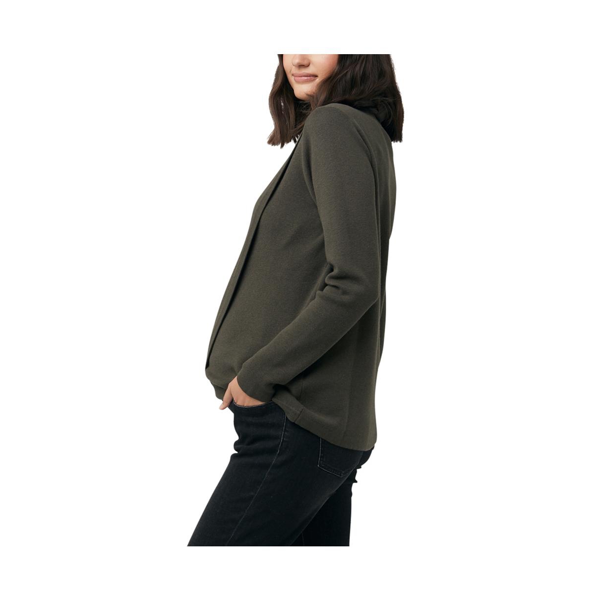 Ripe Maternity Maternity Cassie Cross Over Nursing Knit- Khaki