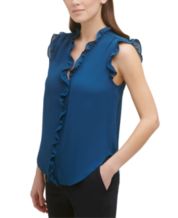 DKNY Blue Womens Tops Macy s