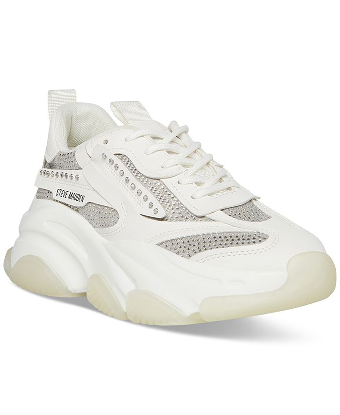 Steve Madden Possession White Chunky Platform Sneakers Shoes Women's  Size 9M