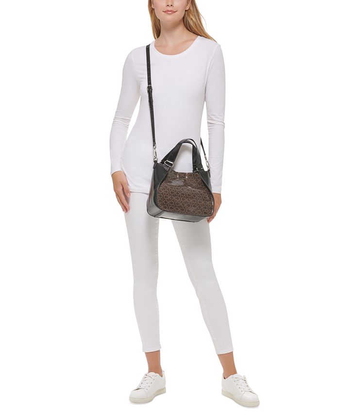 Calvin Klein Estelle Signature Patent Crossbody Bag Macy's