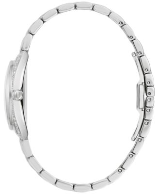 Women's Classic Diamond (1/10 ct. t.w.) Stainless Steel Bracelet Watch 30mm, A Macy's Exclusive