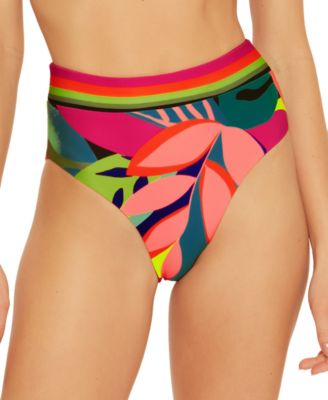 banded high waisted bikini bottom