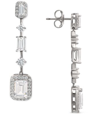 Giani Bernini - Cubic Zirconia Multi-Stone Linear Drop Earrings in Sterling Silver