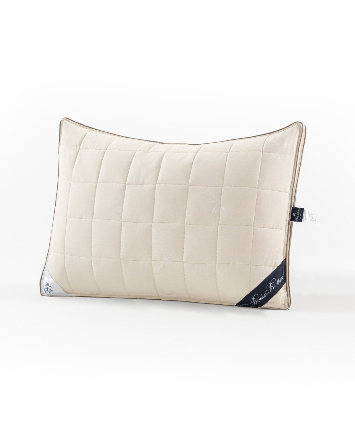 Brooks Brothers Kapok Cotton King Pillow In White