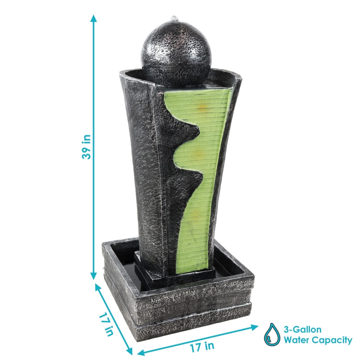Sunnydaze Decor Electric Art Deco Rippling Stream Outdoor Water Fountain - 39 in