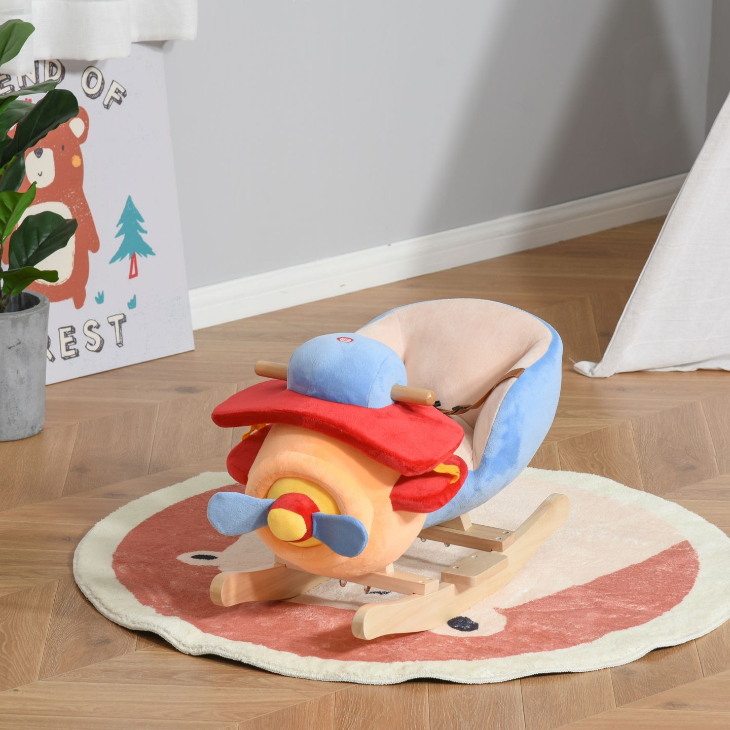Детская мягкая игрушка Qaba Baby Plush Rocking Horse with Realistic Sound, Ages 18 Months+ — фото 2