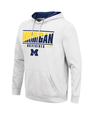 Men's White Michigan Wolverines Slash Stack 2.0 Pullover Hoodie