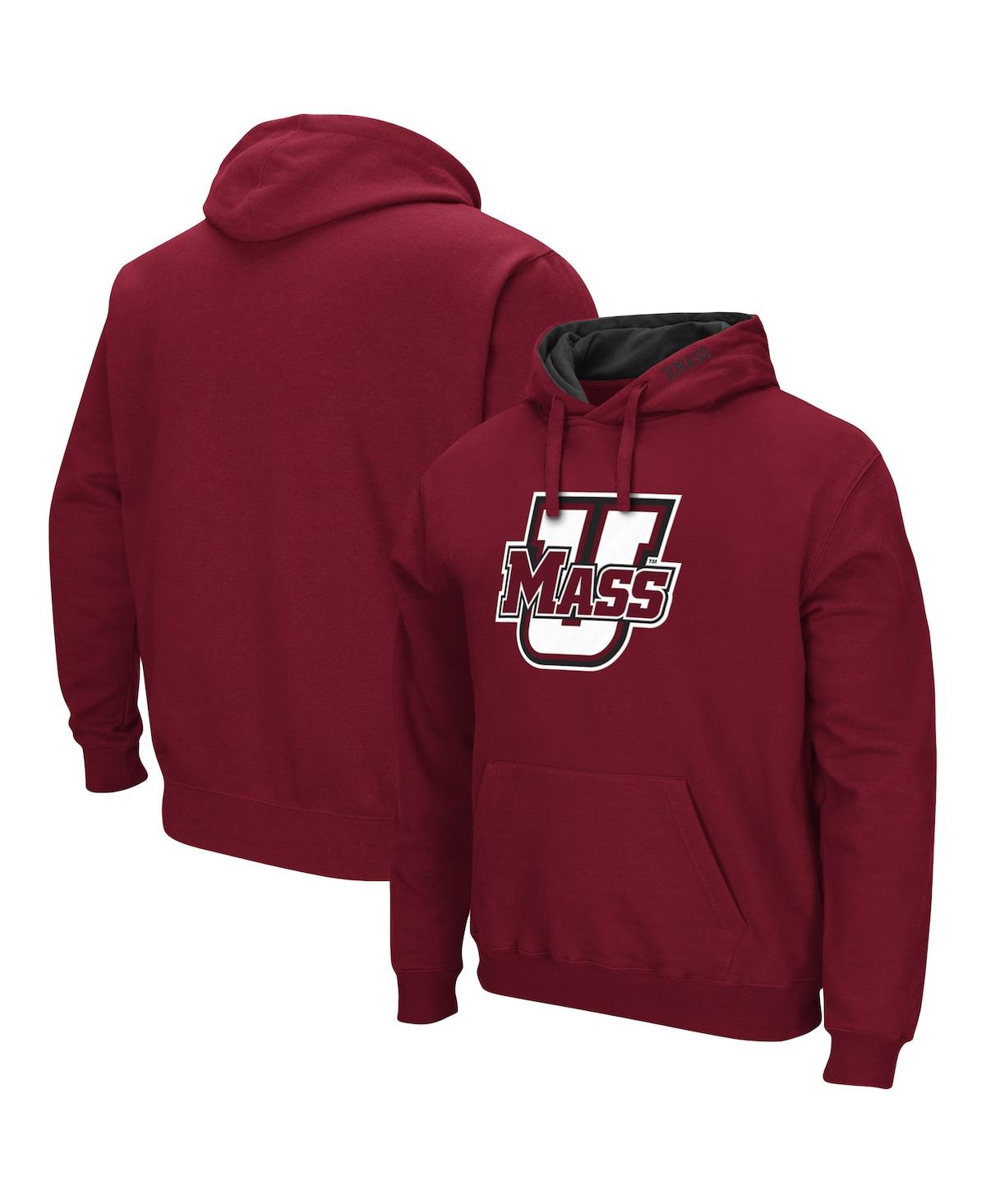 Shop Colosseum Men's  Maroon Umass Minutemen Arch And Logo Pullover Hoodie