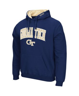 Men's Navy Georgia Tech Yellow Jackets Arch and Logo Pullover Hoodie