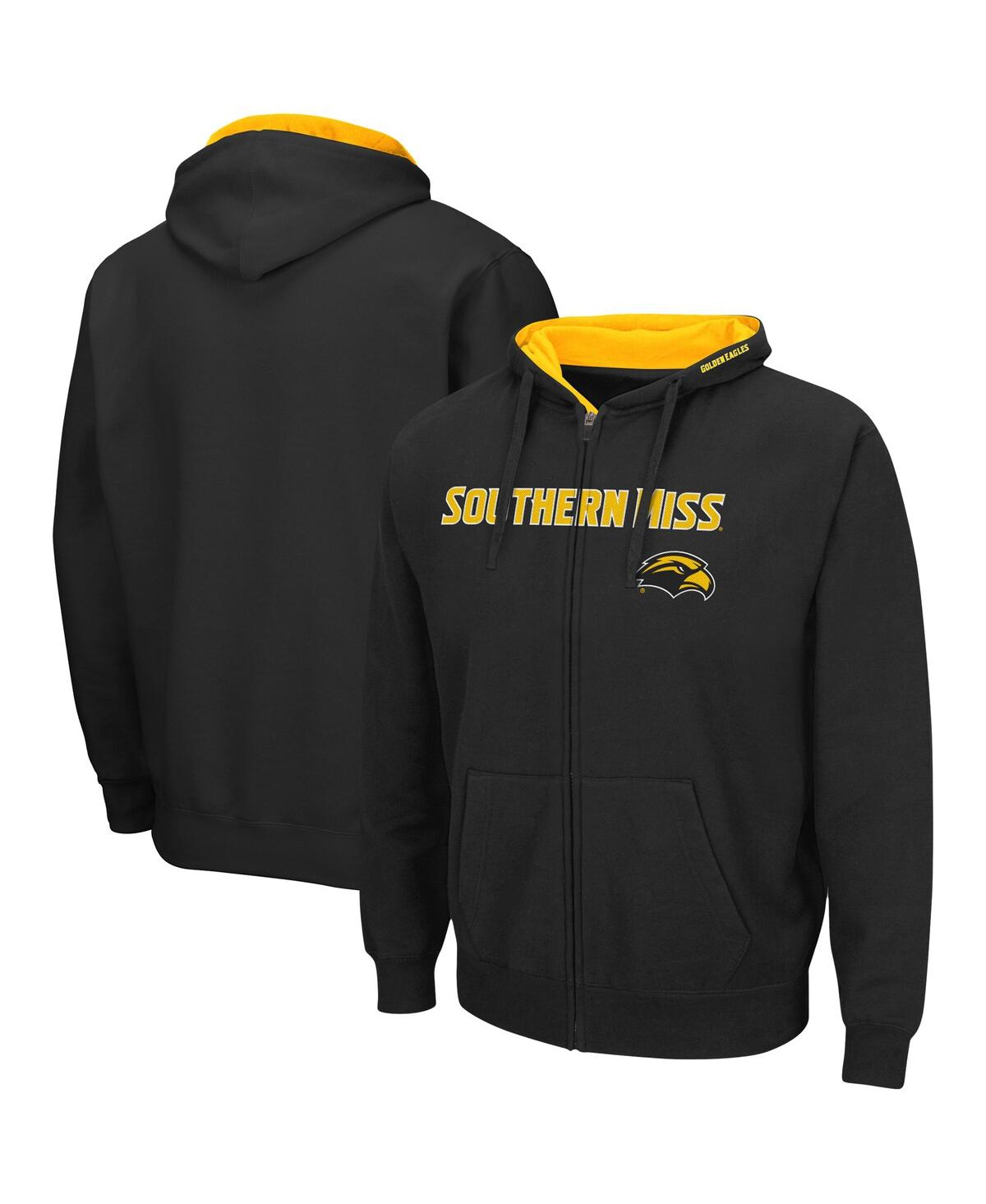 Men's ColosseumSouthern Miss Golden Eagles Arch and Logo 3.0 Full-Zip Hoodie - Black