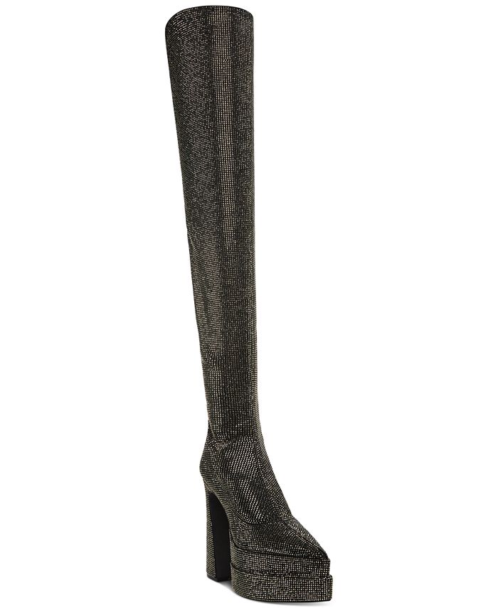 triste alquiler demanda Steve Madden Women's Sultry Rhinestone Over-The-Knee Platform Dress Boots -  Macy's