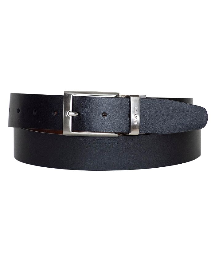 Nautica Men's Reversible Double Stitch Leather Belt - Macy's