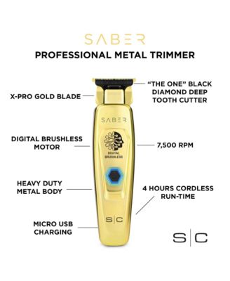 Saber Professional Full Metal Body Digital Brushless Motor Cordless Hair Trimmer