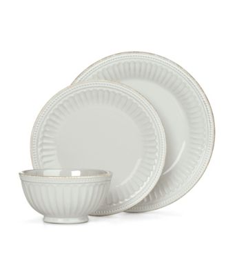 French Perle Groove 12 Pc. Dinnerware Set, Service for 4