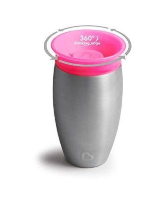 Bicchiere Munchkin Miracle 360° In Acciaio Inox Antigoccia Per Bambini 12+ Mesi - Blu 296ml - Foto 10