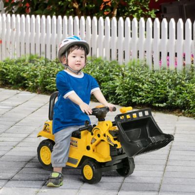 Kids Ride on Tractor with Storage, Excavator Scooter Gift for Kids