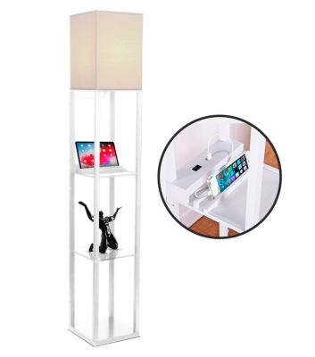 Maxwell 63" LED Shelf Lamp with USB Port and Power Outlet