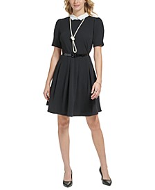 Women's Belted Necklace Dress