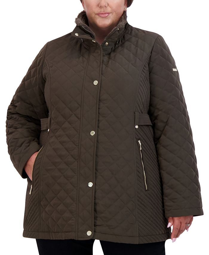 Laundry by Shelli Segal Women's Plus Size CozyLined Hooded Quilted