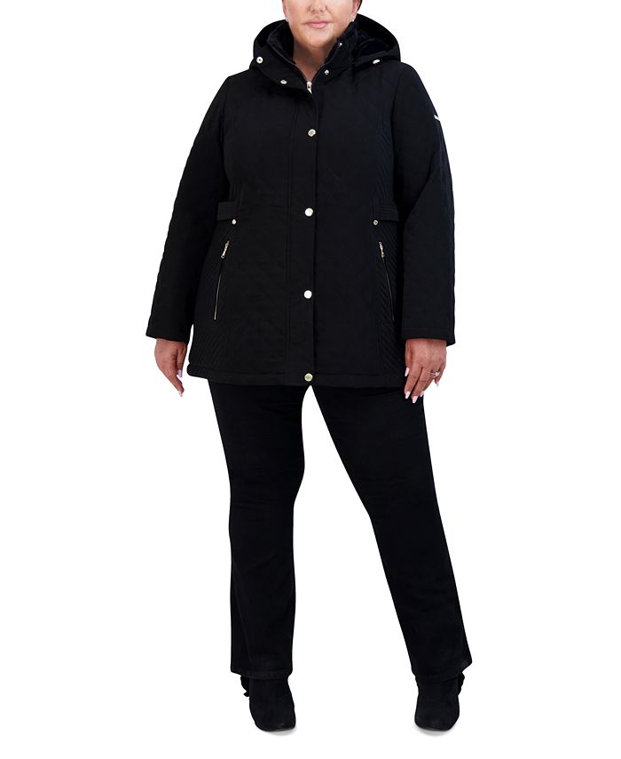 Laundry by Shelli Segal Women's Plus Size CozyLined Hooded Quilted