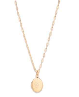 brook york Isla Initial Petite Oval Locket Necklace - 14K Gold Plated- C 93$