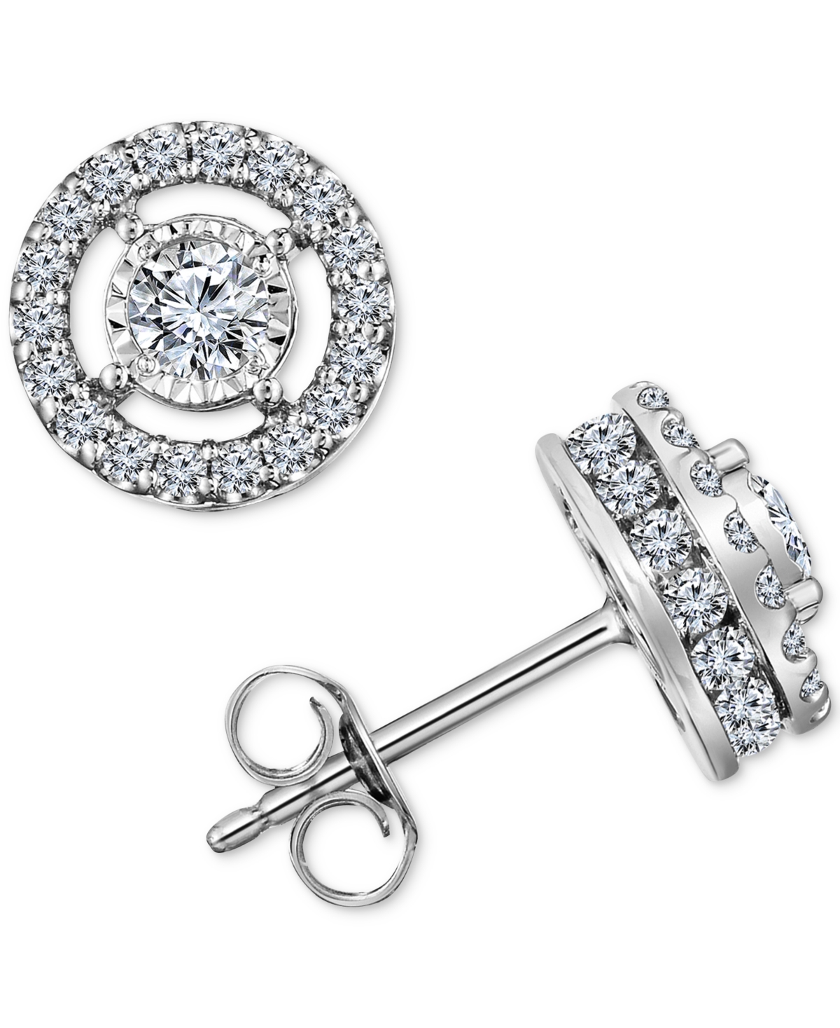 Trumiracle Diamond Halo Stud Earrings (1 Ct. T.w.) In 14k White Gold