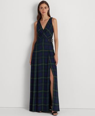 LAUREN RALPH LAUREN Womens Plaid store Georgette Dress 12