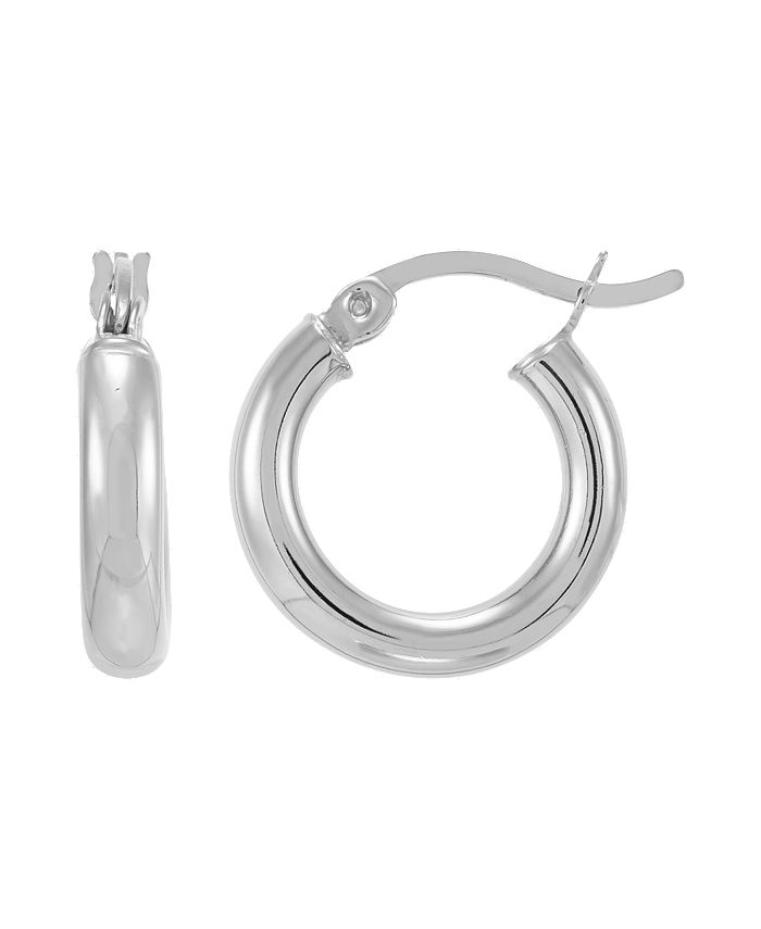 Giani Bernini Polished Tube Hoop Earrings, 15mm, Created for Macy's ...