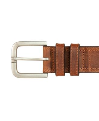Men's Triple Needle Stitched Leather Belt