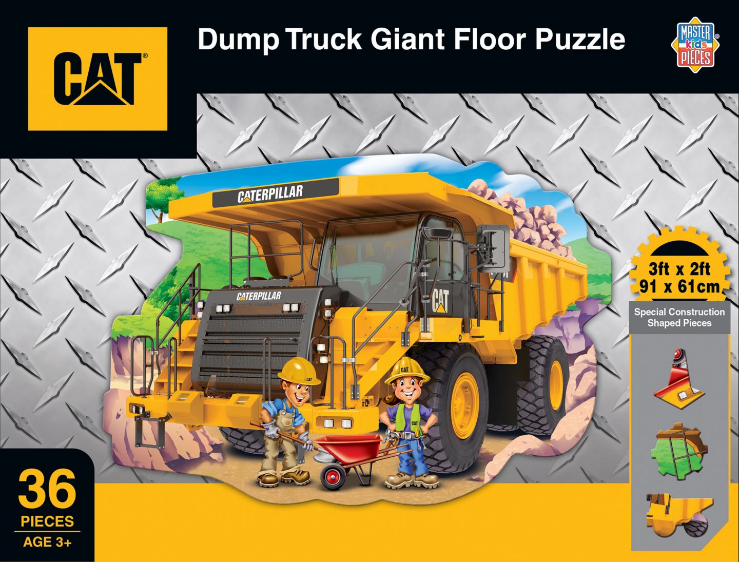 Детский пазл MasterPieces Puzzles Caterpillar Dump Truck 36-Piece Floor Puzzle, Ages 3+, цвет: Разноцветный — фото 1