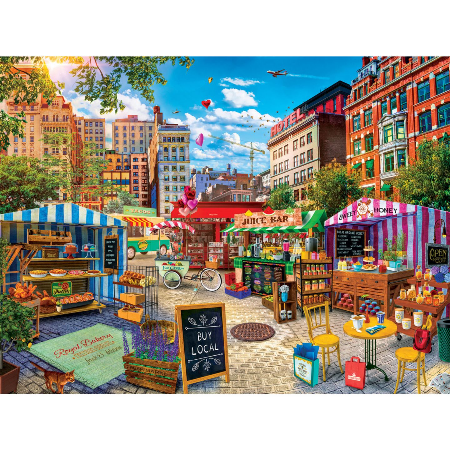 Детская игрушка MasterPieces Puzzles Farmer's Market - Buy Local Honey 750 Piece Puzzle, Ages 14+, цвет: Разноцветный — фото 2