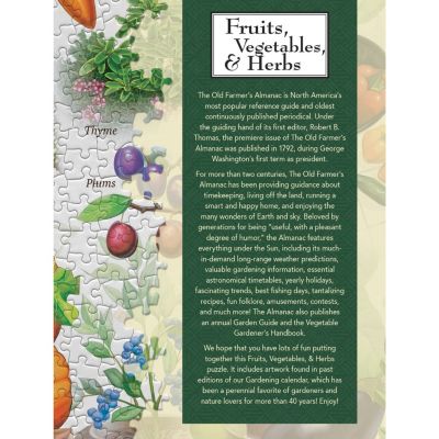 Farmer's Almanac - Fruits, Vegetables, & Herbs 1000 Piece Jigsaw Puzzle