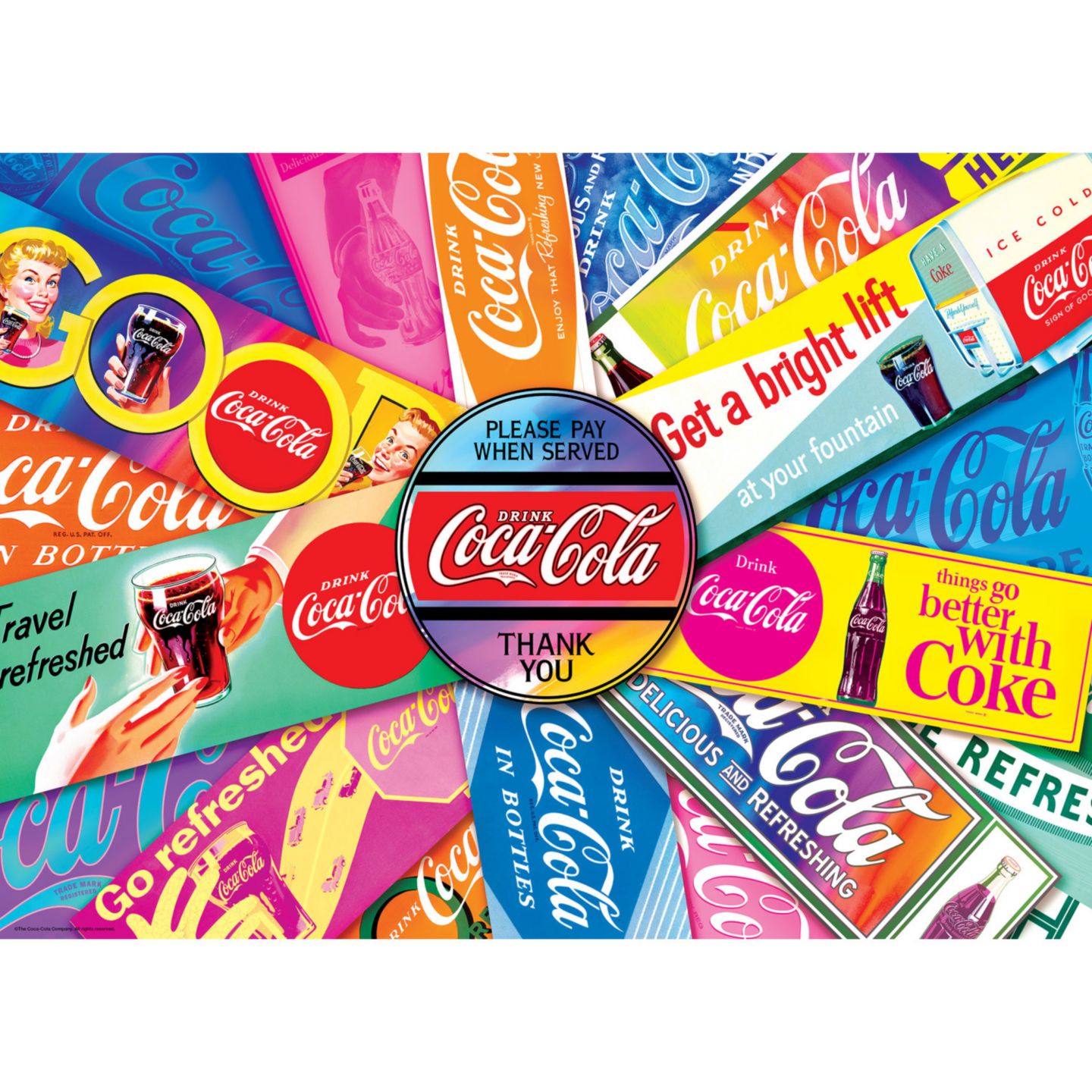 Детский пазл MasterPieces Puzzles Coca-Cola Signs of the Times 1000 Piece Puzzle, 14 Years & Up, цвет: Разноцветный — фото 2
