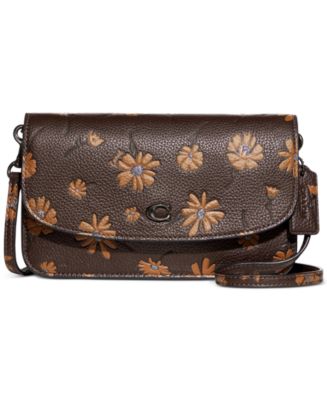 COACH Small Wallet With Floral Bow Print in Black