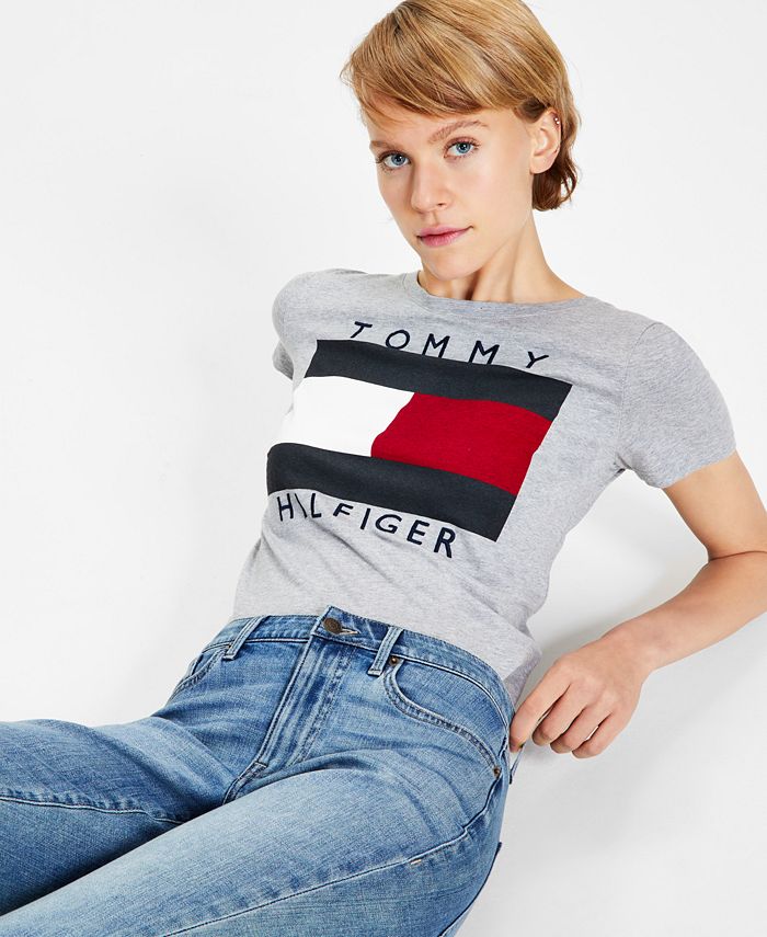 Tommy Hilfiger Women's Cotton Logo T-Shirt & Reviews - Tops - Women ...