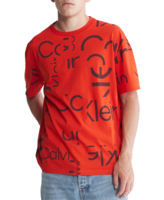Calvin Klein - Men's Relaxed Fit Short-Sleeve Cutout Logo Print T-Shirt