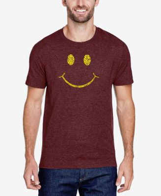 Men's Cotton/Poly Blend Word Art T-Shirt - Be Happy Smiley Face