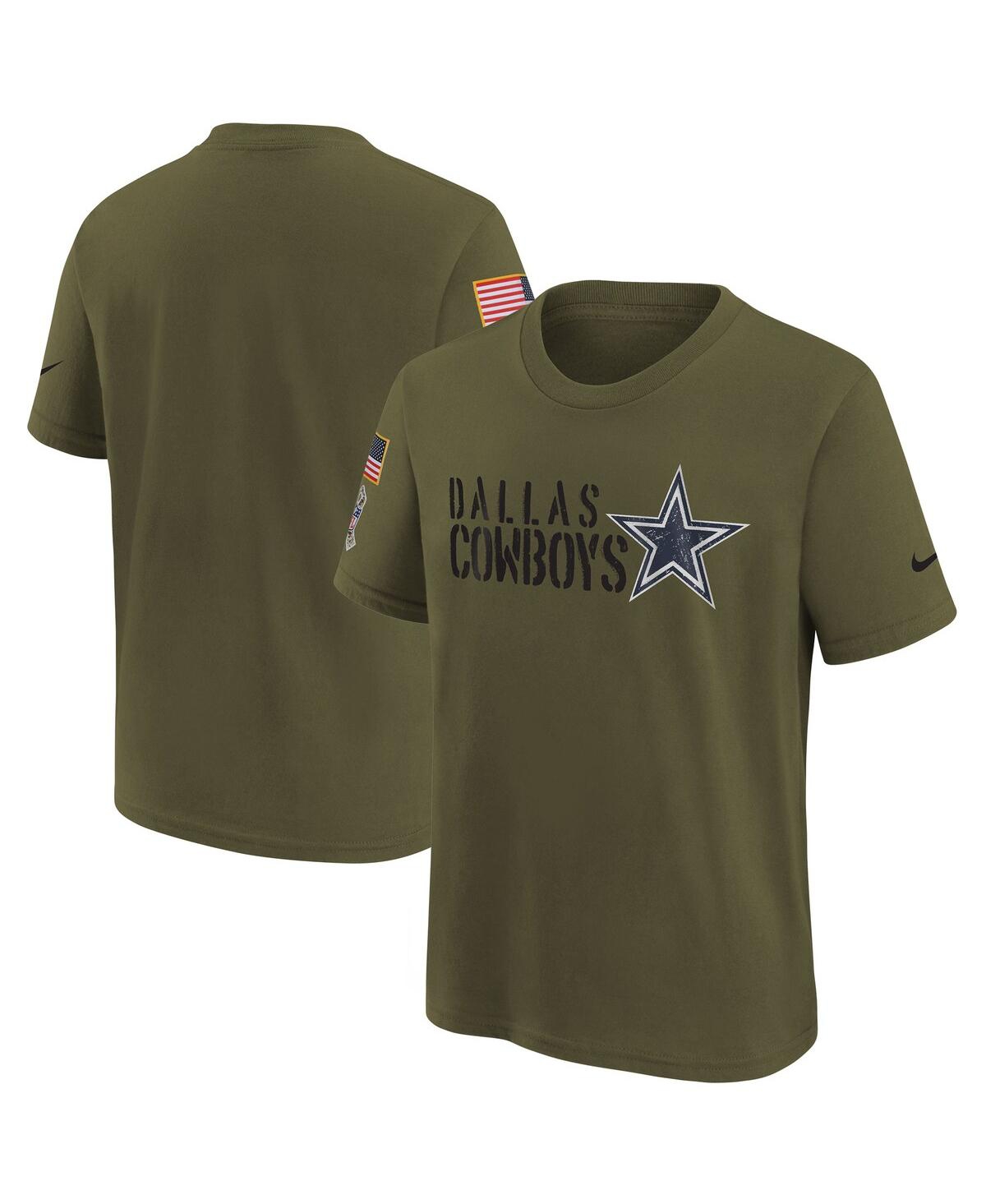 Youth Boys Nike Olive Dallas Cowboys 2022 Salute To Service Legend T-shirt