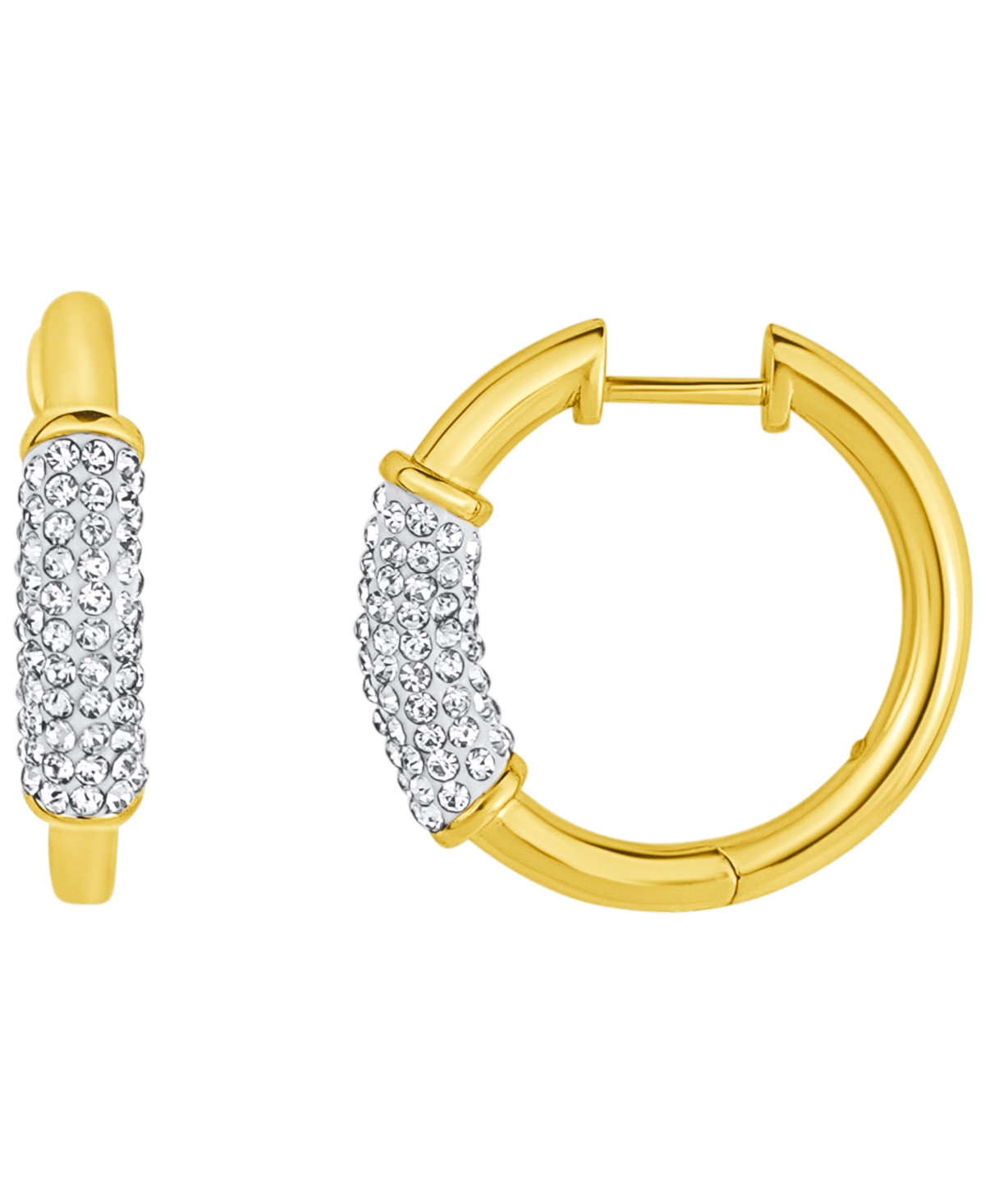 And Now This Crystal Gold-plated Hinged Hoop In Gold-plated