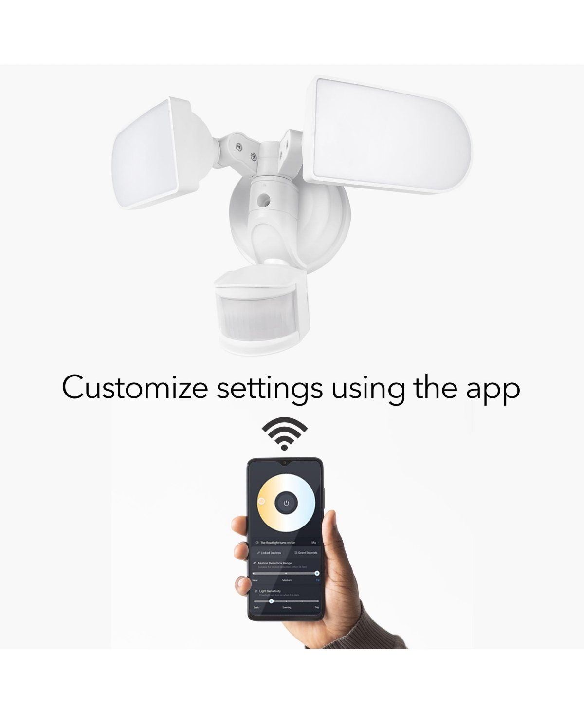 Wasserstein Wired Smart Floodlight - 2000 Lumens - Outdoor Floodlight with Motion Sensor and Timer Control for Your Home Security System- White