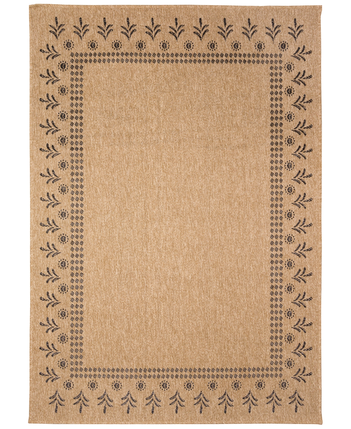 Liora Manne' Sahara Block Print Border 7'10in x 9'10in Outdoor Area Rug - Beige
