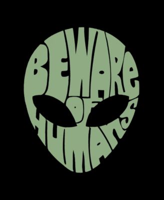 Men's Beware of Humans Word Art Hooded Sweatshirt